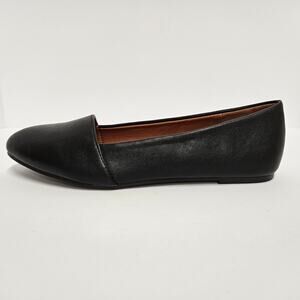 Black Faux Leather No Call Sharon Flats Padded Footbed‎ Size 10M
